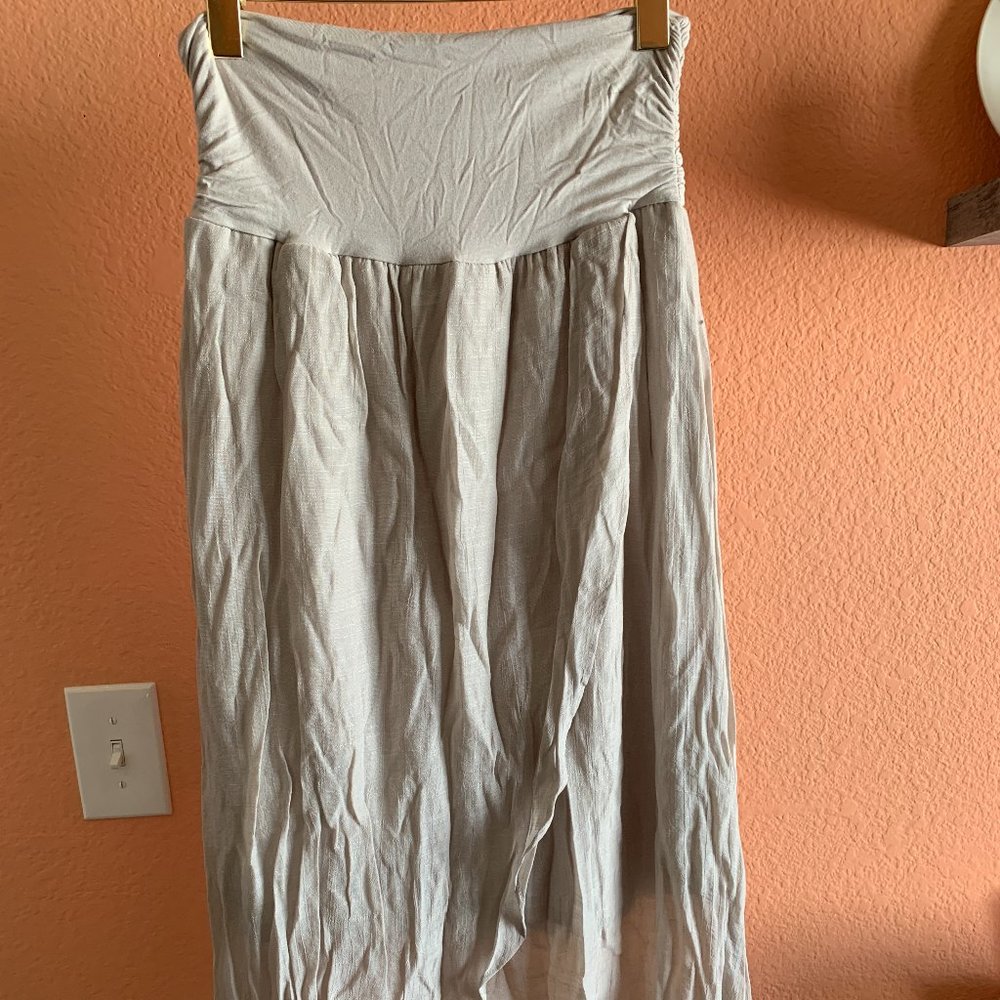 Apt. 9 Asymmetrical Skirt Lined Sz. L Sand - 046